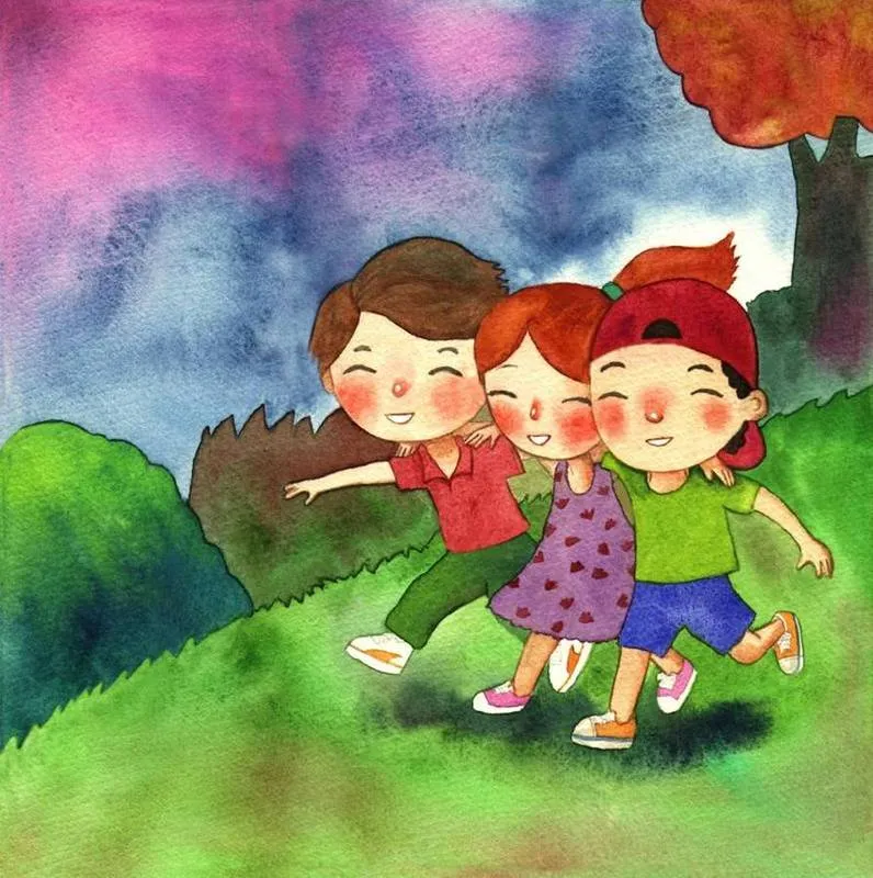 Ilustración de amigos