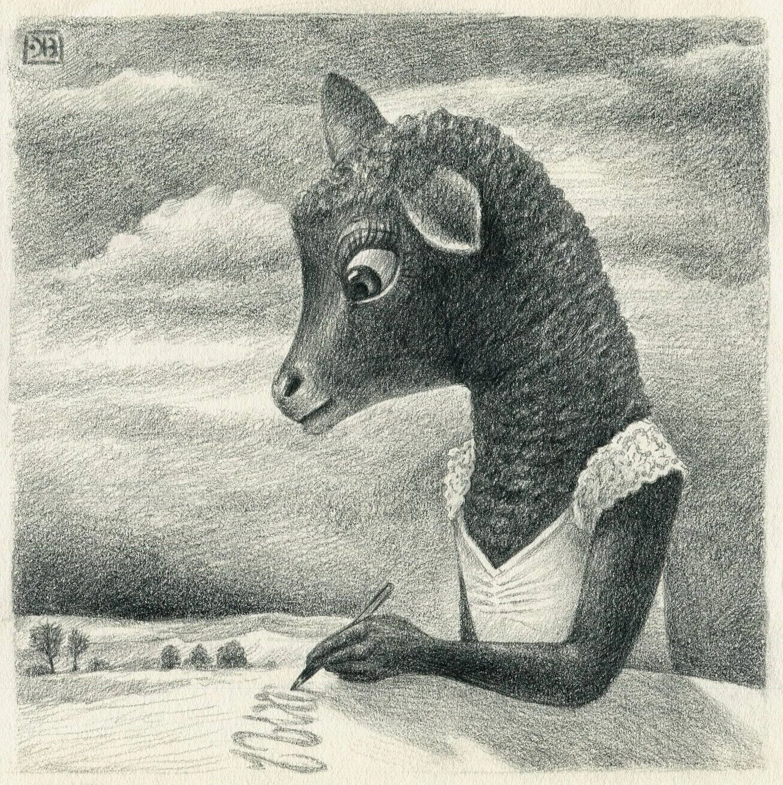 Ilustración de oveja negra